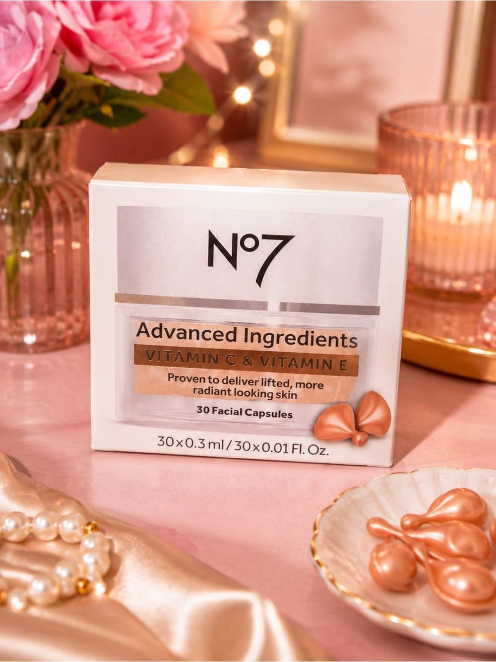 No7 Advanced Ingredients Vitamin C & E Facial Capsules - 30 count
